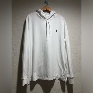 Polo by Ralph Lauren White Hooded Long-Sleeve Tee with Navy Pony